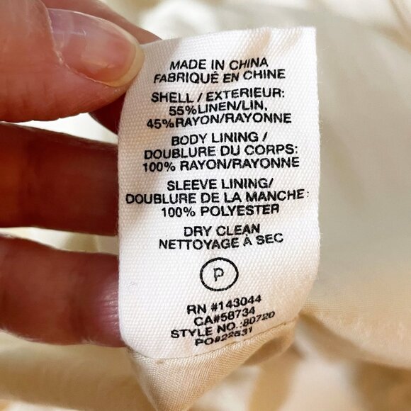 AVEC LES FILLES Boyfriend Linen Blazer in Natural Women’s Size Medium - Picture 5 of 10